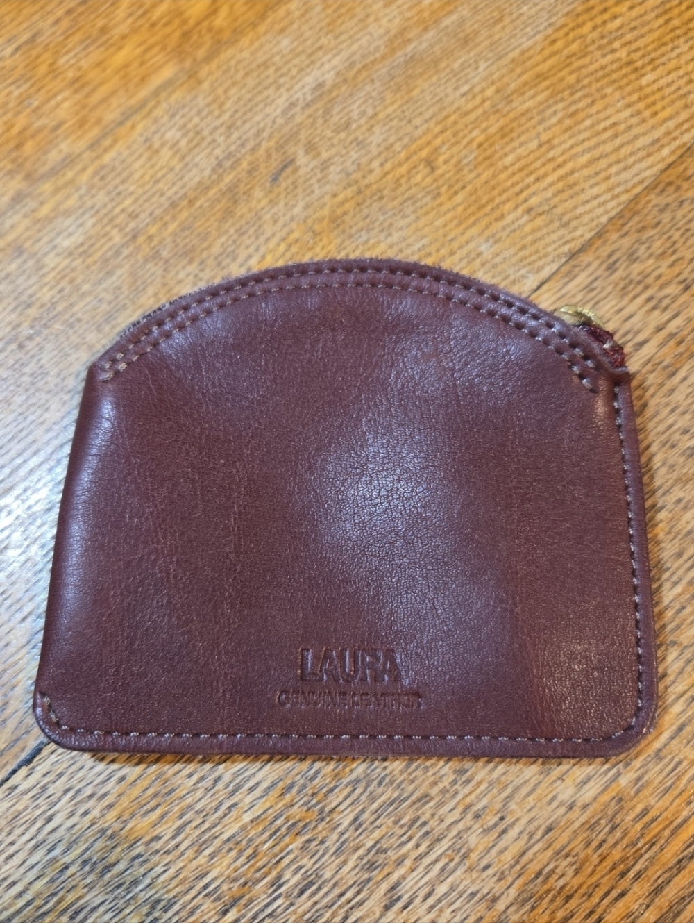 Laura Genuine Leather Burgundy Change Purse